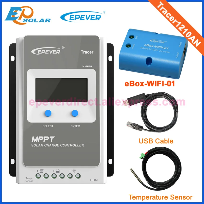 

display lcd controller 10A for solar panels system MPPT solar tracking regulator EPEVER Wifi eBOX Android Phone 12V battery