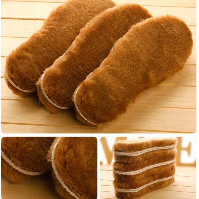 Warm Fleece Lamb Soft Wool Thermal Insoles Winter Shoes Inserts Padsin