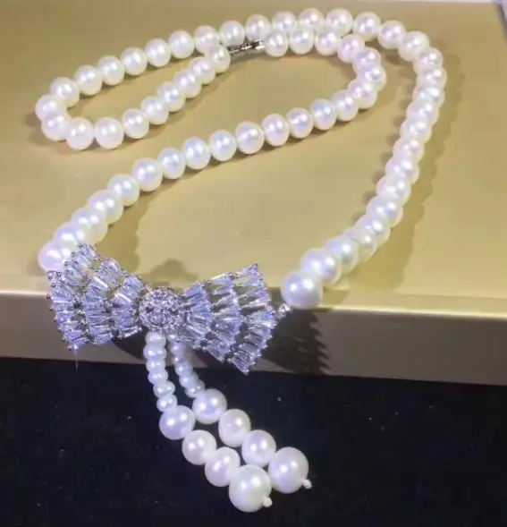 

elegant south sea round 9-10mm white pearl pendant necklace18inch