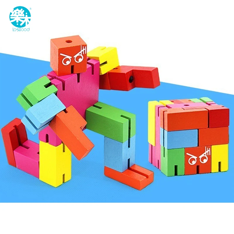 

Logwood Baby Wooden Toys building block wooden magic blocks Robots Intelligence brain toys photo holder blocks table game