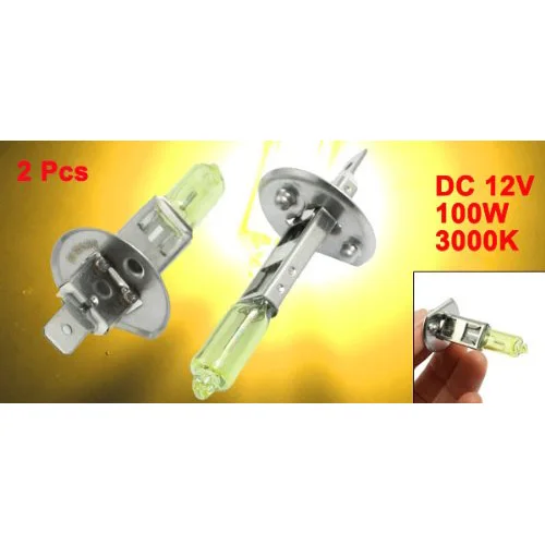 

2 Pcs DC 12V 100W H1 3000K Super Yellow LED Car Fog Light Bulb Lamp