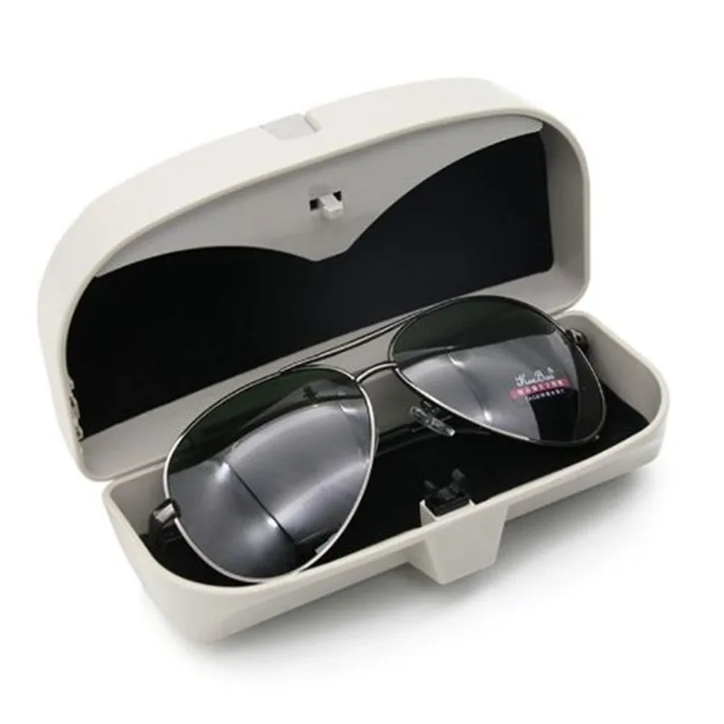 Car Sun Visor Glasses Case Clip Sunglasses Storage Holder Box Apply to All Car Models Clear