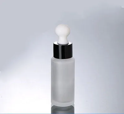 50pcs 30ML frosted glass dropper bottle with black lid ,empty frost 1 ounce glass dropper ...