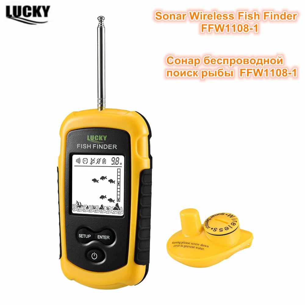 

Waterproof Fish Finder FFW1108-1 Wireless Echo Sounders Sonar FindFish Deeper Alarm For Ice River Fishing 130feet/40meter Finder