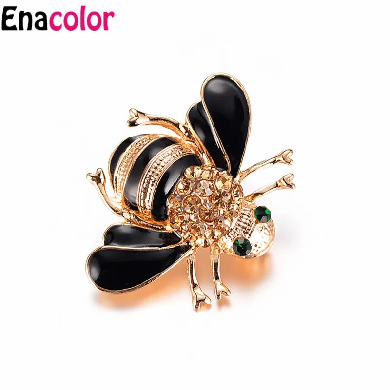 

Enacolor Fashion Cute Insect Bee Brooch Lapel Pin Corsage Gold Metal Crystal Strass Broches for Women Party Accessories Bijoux