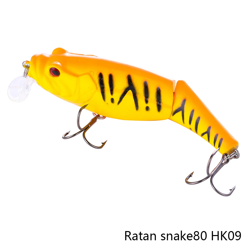 MAKEBASS Crankbait мульти-шарнирная 2 секции BassBaits 3in0. 44oz рыболовные приманки Swimbait HardBaits Искусственные воблеры рыболовные снасти - Цвет: Ratan snake80 HK09