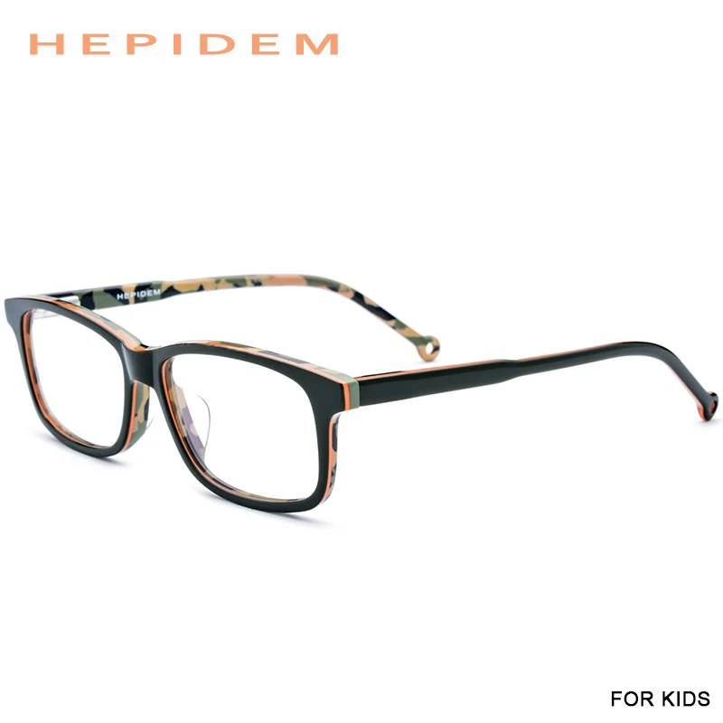 6-12 лет, детские очки в оправе, высокое качество, ацетат, для мальчиков и девочек, близорукость, оптическая оправа,, детские очки - Цвет оправы: Black Orange Leopard