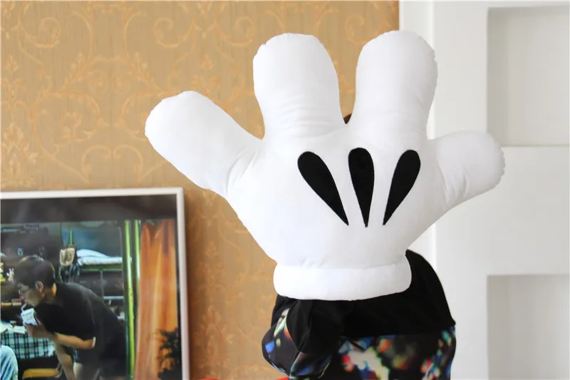 Плюшевые перчатки для детей и взрослых, размер 40-50 см, ручная кукла микки маус, большая перчатка минни маус, мультяшная подушка, инструмент для костюмированной вечеринки - Цвет: Белый