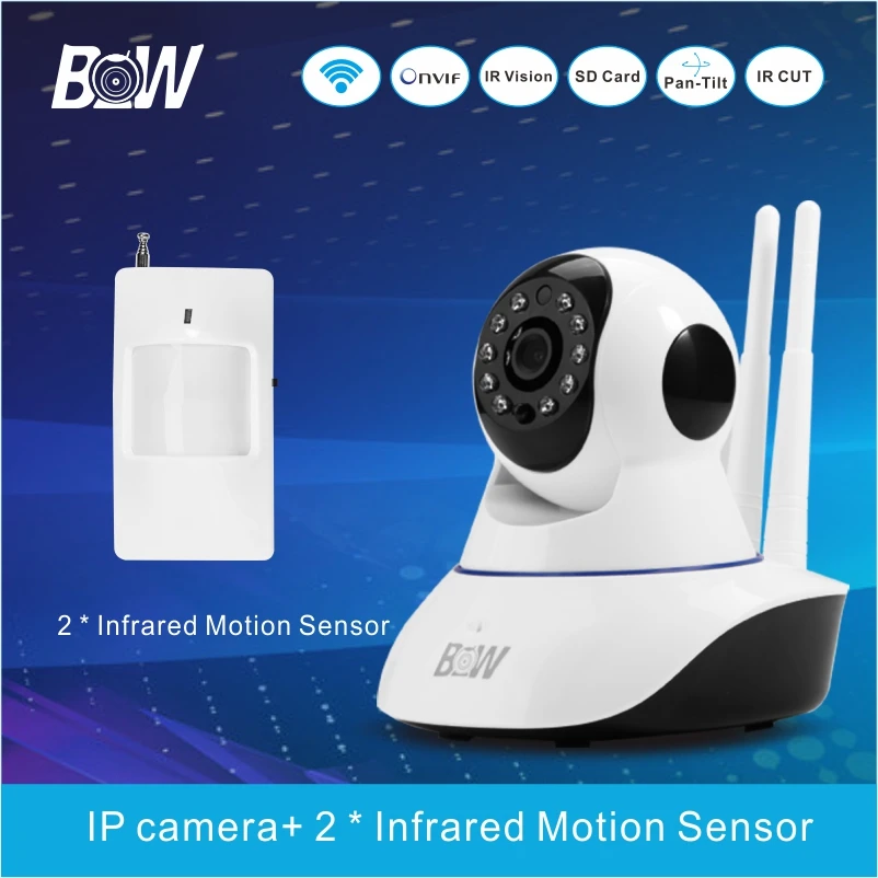 BW Surveillance Security Camera HD 720P WiFi IP Camera + 2 Infrared