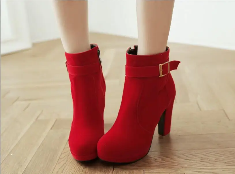 botines rojos mujer