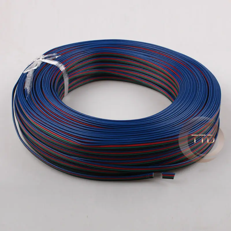 1 м 2 м 3 м 4 м 5 м 20 м 50 м 20AWG, 4pin RGB кабель, ПВХ изолированный провод, электрический кабель, светодиодный кабель, бесплатно выбрать количество метров