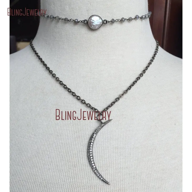20190309-NM19941-pave white topaz oxidized silver moon necklace on oxidized silver chain_1