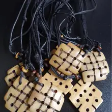 TNL538 кость тибетского яка Бесконечные Узлы мужские амулеты, Тибет, ожерелье с восковой ниткой тибетские амулеты, 10 предметов/партия