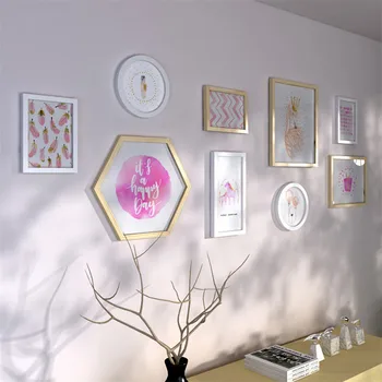 

9pcs/set Classic Painting Frame Retro Nostalgic Photo Frames Wall Photo Frame Set Collage Wood Picture Frame Set Marcos De Foto