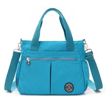 Skyblue Nylon Tartan Laptop Bag Light Portable Messenger Bag Notebook Computer Carrying Bag