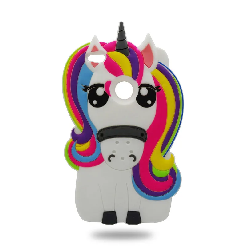 Cute 3D Cartoon Colored Unicorn Case For Huawei P8 lite 2017 Soft Silicone Phone Cover huawei P9 Lite Fundas Capa |