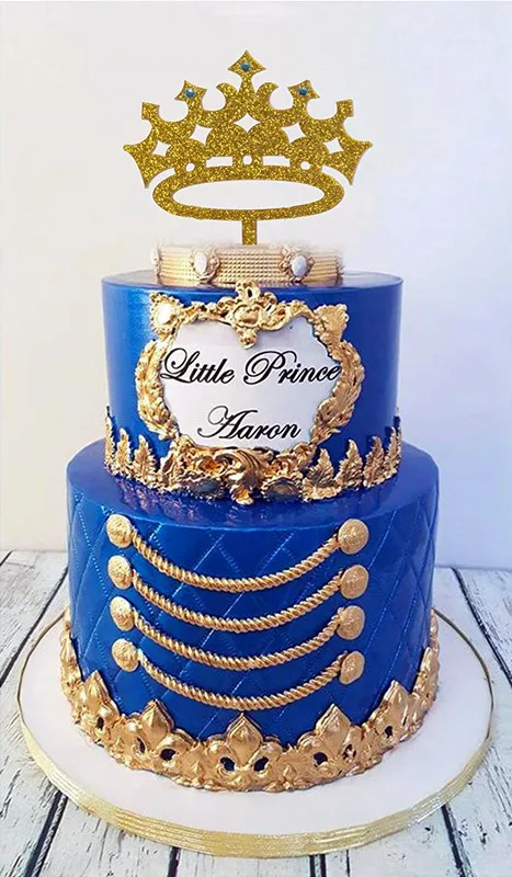 Adorno de pastel de corona de Príncipe, decoración de fiesta de revelación  de género, primer cumpleaños de niño, es un niño, Baby Shower _ -  AliExpress Mobile
