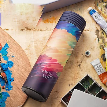 

Flower Thermos Coffee Mugs Art One Cup Thermos Flask Vacuum Thermo Bottle 500ml Thermos School Hot Water Bottle Fashion WKE237