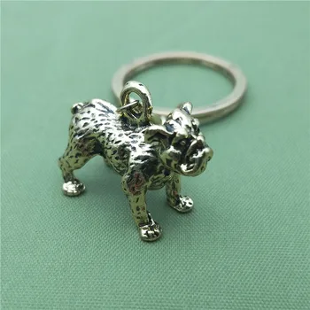 

New Vintage 3D Pug Key Chains Fashion Pet Dog Jewellery Pug Car Keychain Bag Keyring For Women Men