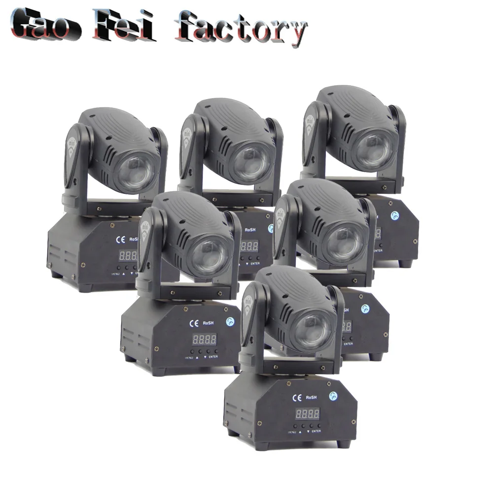 

6pcs/lot Led 10w Moving Head Spot Effect Light Mini Lighting party DJ KTV Disco Beam Lights RGBW 10W LED beam stage equipment