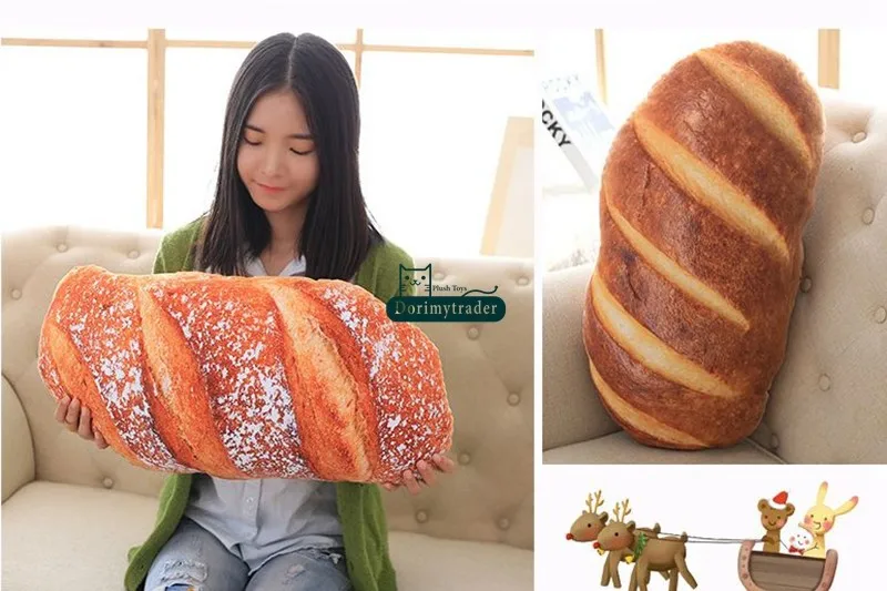 Dorimytrader 80cm Vivid Simulated Cartoon Bread Plush Pillow Cushion 31'' Cute Soft Stuffed  Bread Toy Doll Kids Gift DY60251 (2)