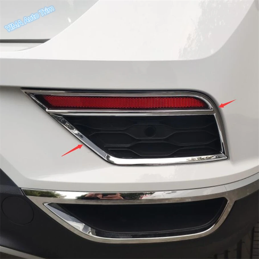 

Lapetus Auto Styling Tail Rear Fog Lights Lamp Foglights Chrome Cover Trim 2 Pcs Fit For Volkswagen T-Roc T Roc 2018 2019 ABS