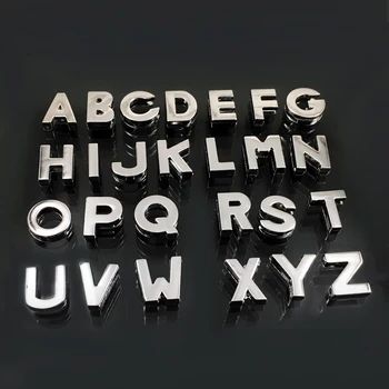 

Silver Smooth Face A-Z Slide Letters Slide Charms Beads DIY Accessories For 8mm Handmade Bracelets Necklace Pendant Pet Collar