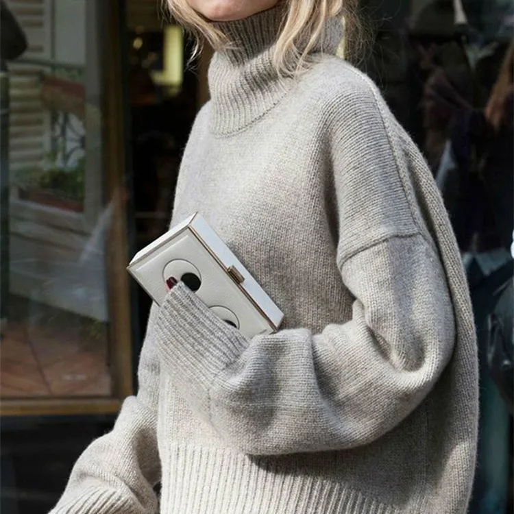 2018 женские свитера 100% кашемир и шерсть пуловеры горячая Распродажа водолазка свободный стиль Джемперы трикотажная одежда для девочки