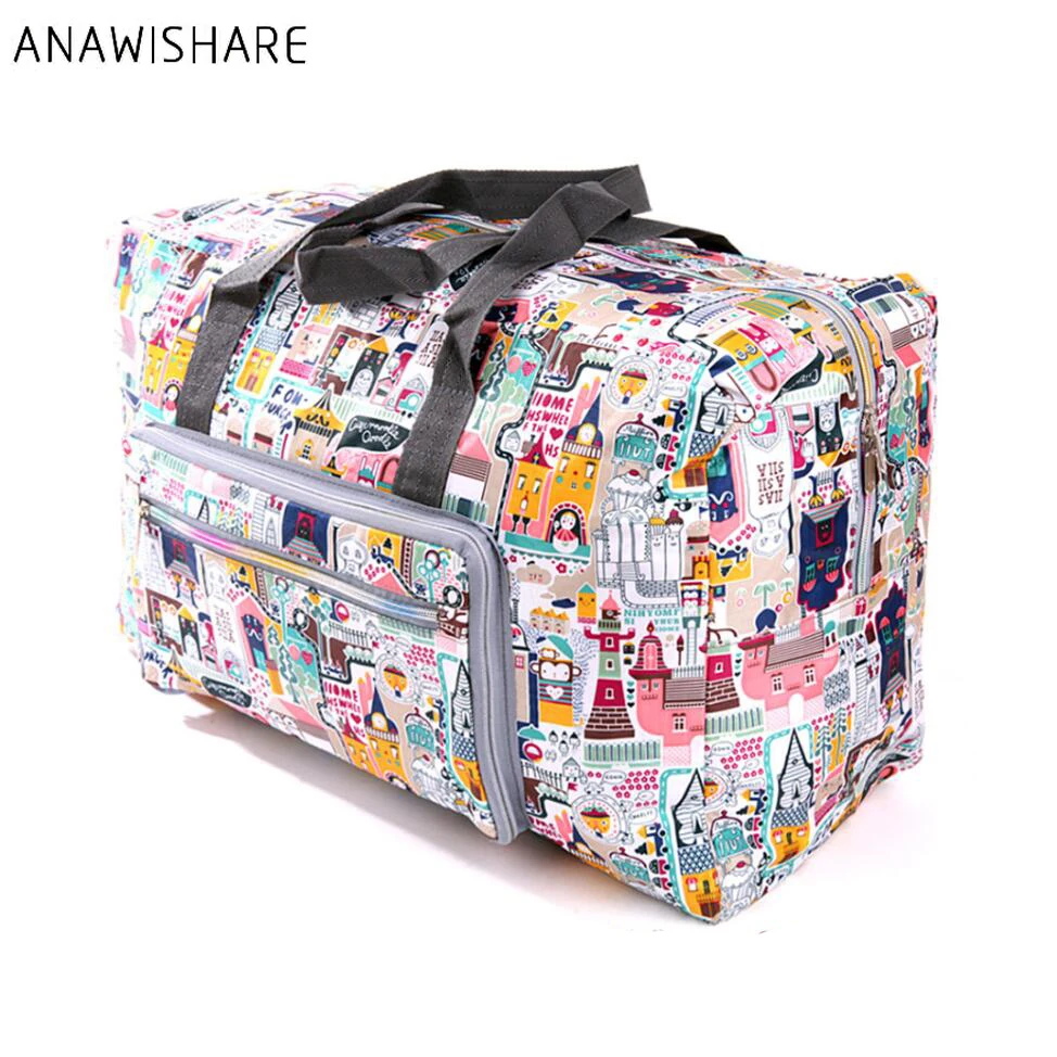 Anawisare, женские дорожные сумки, большая емкость, складной багаж, дорожные сумки, сумка для путешествий, нейлоновая, водонепроницаемая, сумка для хранения, дорожная сумка