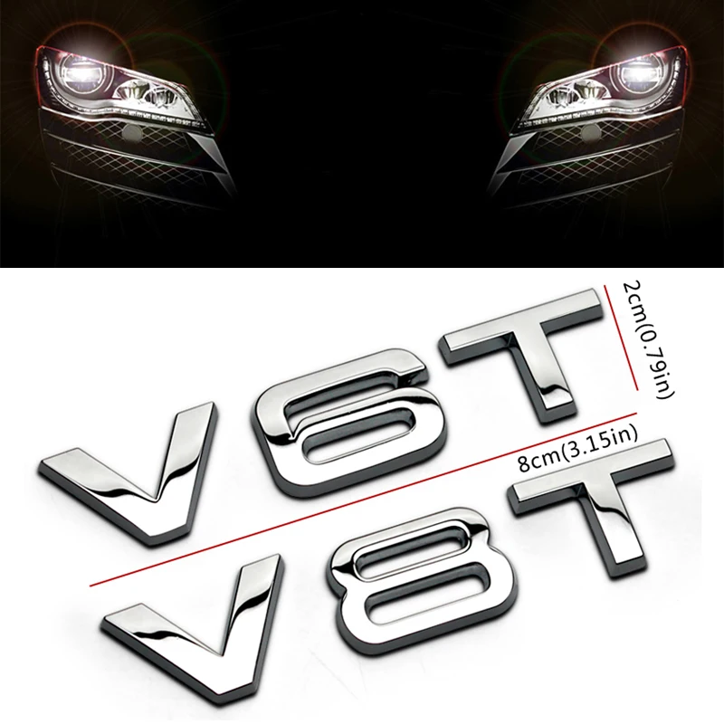 Из Металла V6T V8T Fender сторона тела герба Хвост Магистральные Знак Стикеры для Audi RS5