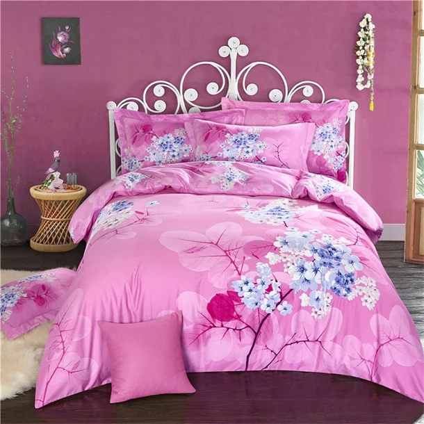 Тюльпан Маргаритка розовый комплект постельного белья с цветами 4 шт. queen King size ткань хлопок с начесом пододеяльник наволочка простыни для зимы - Цвет: 6