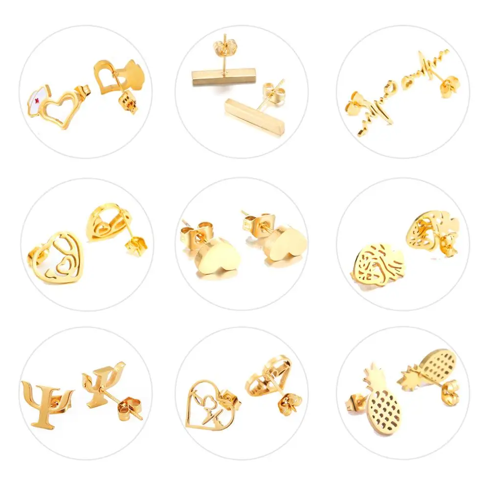 

Butterfly Heart Infinite Symbol Stud Earrings Set 2019 New stainless steel Irregular letter Earrings for Women Dating jewelry