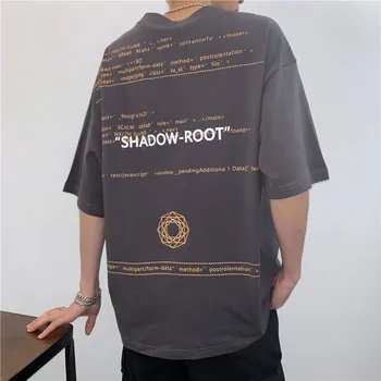 

Oversized Japan Hip Hop T Shirts Men High Street T-shirt Loose Tee Shirt Casual Cool Korean Gray White Tshirt Streetwear Male