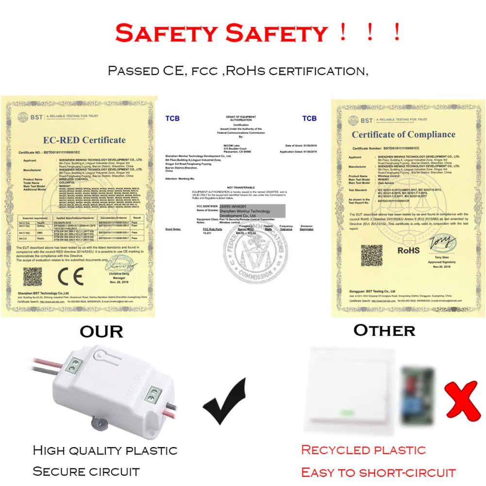 SMATRUL 433 МГц беспроводной переключатель светильник Smart Push RF пульт дистанционного