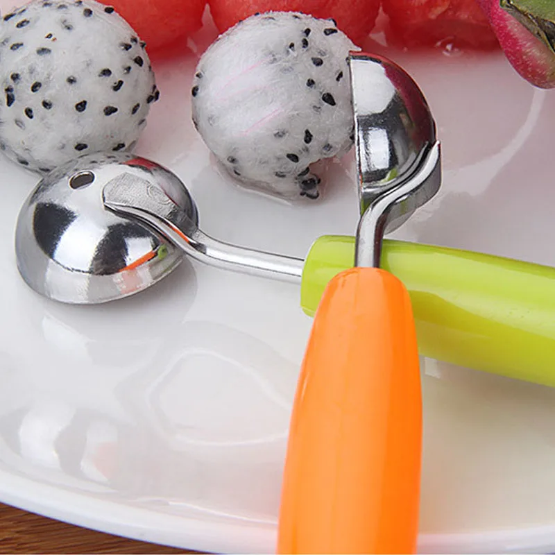 2 в 1 Dual-head фрукты копать ложка-шарик резьба Ножи киви Waterlemon Scoop нож для дыни фрукты, кувшин картофельное пюре