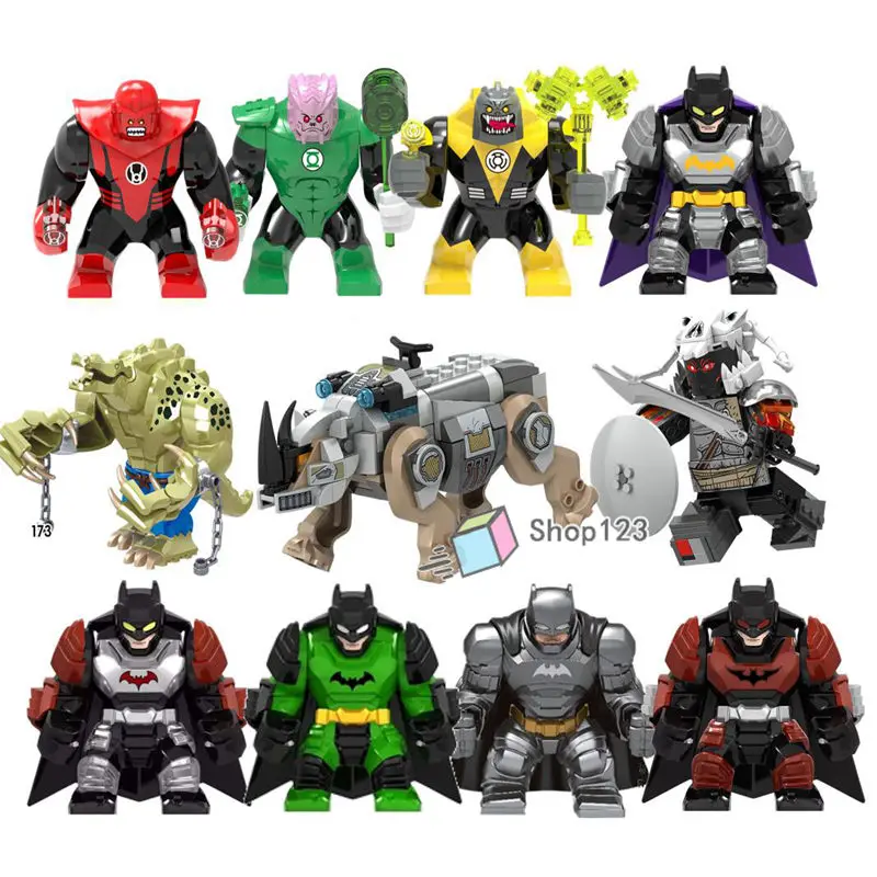 

Crocodile DC Big Size Batman Villians Rhino Ares Kilowog Green Yellow Red Lantern Killer Croc Builoding Blosck Toy Model