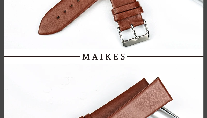 Maikes высокое качество Пояса из натуральной кожи часы группа для 18 мм 20 мм 22 мм Ремешки для наручных часов браслет Аксессуары для часов