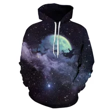 Women/Men Sport Hoodies Space Galaxy 3D Print Santa Claus Sweatshirts Sportwear Cycling Tops Autumn Winter Hooded Hoody Sweaters