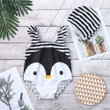 Детский купальный костюм с рисунком для маленьких девочек, пляжный комбинезон, одежда с шапкой, детский купальник для девочек, Bebek купальник Mayo Kid