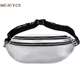 

Fashion Solid Color Litchi Pattern Ladies banana Waist Bag Women PU Leather Fanny Packs