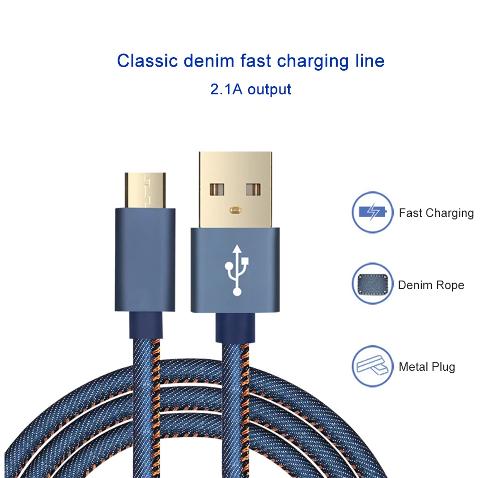 Cowboy Braided Gold-plated Plug Fast Charge Data Cable Micro USB Type C Cables For Samsung Sony Xiaomi Huawei usb Charger (7)