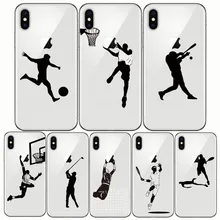 

Phone Cases Baseball Football Soccer Tennis Golf Sports Athlete Soft Silicone Cover for Iphone 5 5s se 6 6S 7 8 Plus X