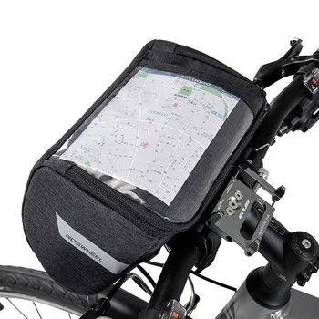 

ROSWHEEL Essential 111467 Cycle Handlebar Bag Touchscreen Cycling Bicycle Front Bag Pouch For Map or Mobile Cell Phone