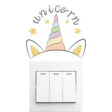 Мультфильм Единорог наклейки на стену для детской комнаты украшения Аниме животные Единорог Настенная роспись искусство ПВХ фильм плакат наклейки для дома