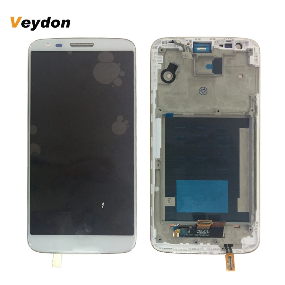Белый Новый ЖК-дисплей для LG G2 D802 D805 D800 с Сенсорный экран планшета Ассамблеи Рамки