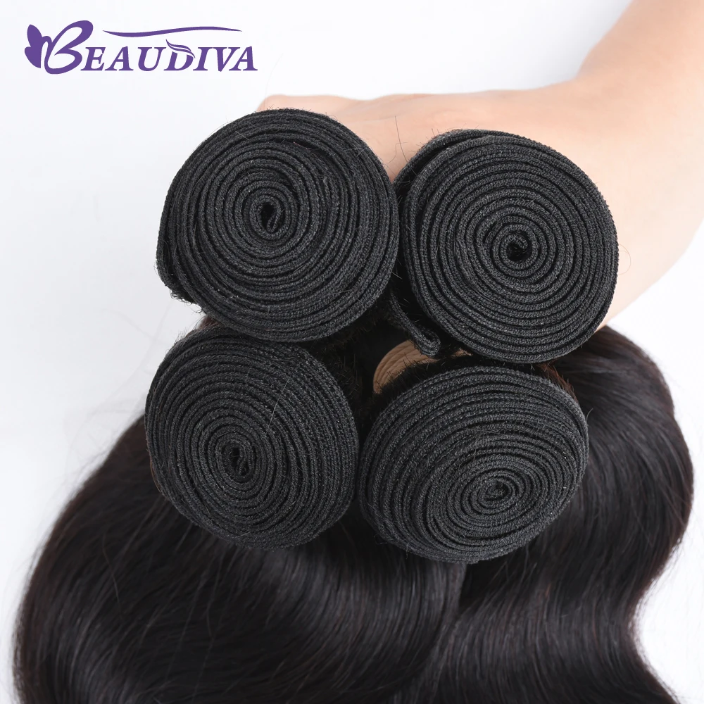 2019 Beau Diva Brazilian BodyWave 1/3/4 Bundles Human Hair Extensions 1B Natural Color 8-24 Inches Brazilian Hair Weave 95-100g