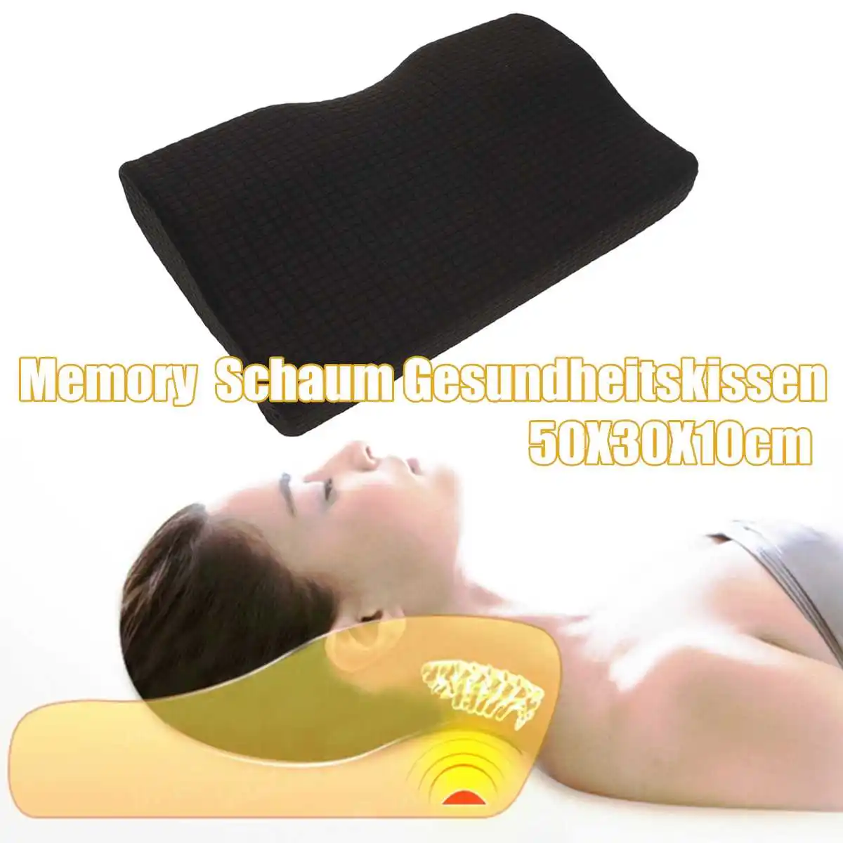 Ортопедическая подушка для шеи с эффектом памяти, спондилез, облегчение боли в шее, медленный отскок, массажер, домашний текстиль, массажная Релаксация, 50X30X10 см