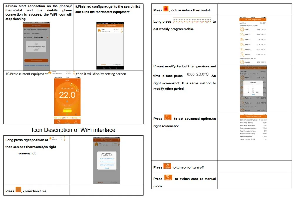 Android ISO APP 3A контроль температуры Wi Fi термостат водяного пола с подогревом для мобильный датчик