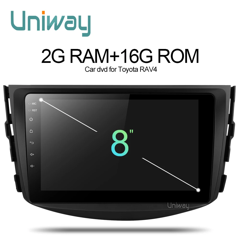 Uniway 2G+16G android 6.0 car dvd for Toyota RAV4 2007 2008 2009 2010 2011 car radio stereo gps navigation with steering wheel