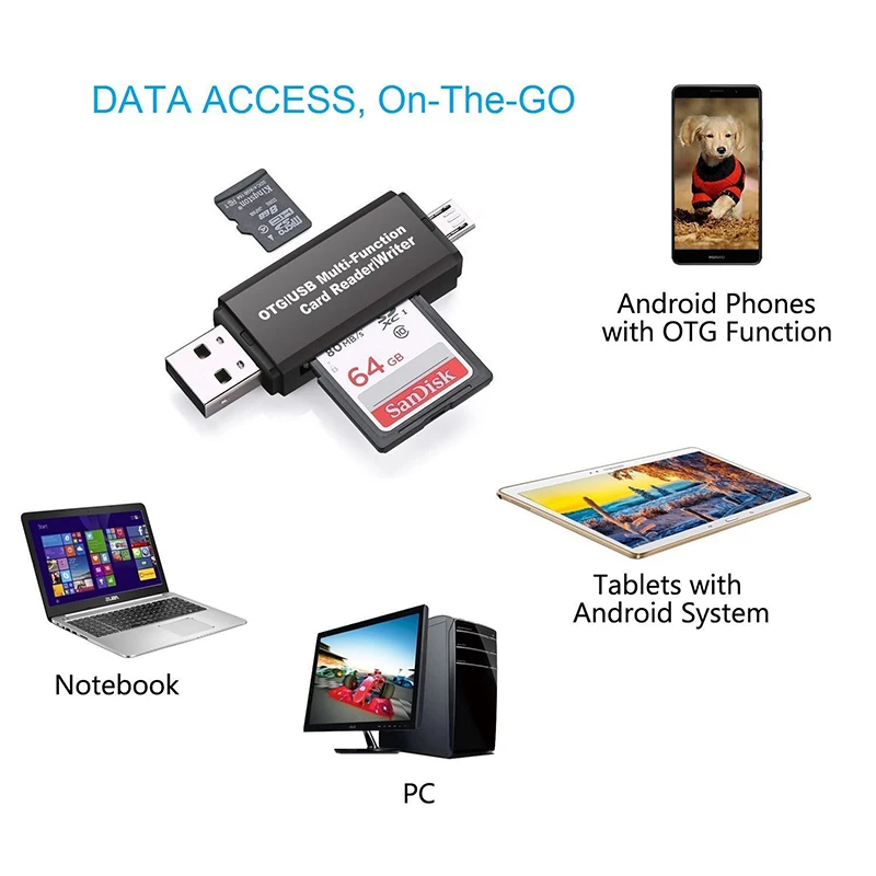 Type C Micro USB кардридер USB2.0 Универсальный TF/SD карта памяти OTG ридер для Xiaomi 6 GALAXY S8 Macbook